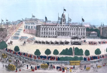 Trauerzug in Erinnerung an Präsident Abraham Lincoln, veröffentlicht von Charles Magnus, 1865